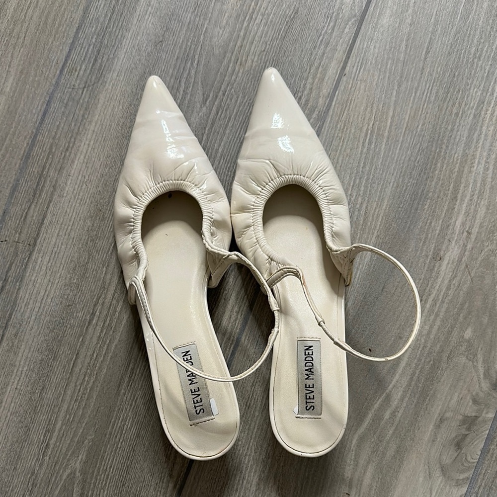 Steve Madden Cream Mules with Pointed Toe